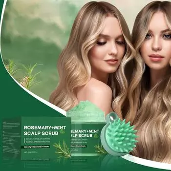 Скраб для кожи головы, отшелушивающее средство для кожи головы, отшелушивающий скраб для кожи головы, уход за волосами, питание волос с массажером для кожи головы зелёный