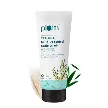 Скраб для кожи головы Plum Tea Tree Buildup Control | Для всех типов волос | 100% без сульфатов и силикона | 100% веганский продукт