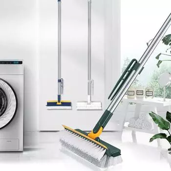 Скраб для пола в ванной комнате Щетка для пола Плитка для ванной комнаты Длинная ручка Щетка для чистки щетины для унитаза Щетка для пола артефакта 109*24cm белый