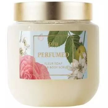 Скраб для тела PLU парфюмированный, очищающий, увлажняющий, с морской солью с ароматом жасминового мыла 500 г