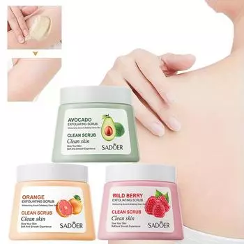 Скраб с фруктовым вкусом отшелушивает омертвевшую кожу, очищает от грязи и улучшает состояние кожи Wild raspberry