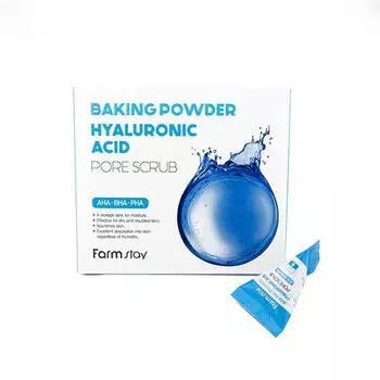 Скраб в пирамидках для очищения пор с содой и гиалуроновой кислотой FarmStay Baking Powder Hyaluronic Acid Pore Scrub 7г*25шт
