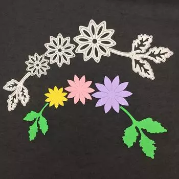 Скрапбукинг DIY Модель ножа из углеродистой стали Детская головоломка DIY Нож для тиснения Высечка Маленькая ромашка серебряный