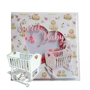 Скрапбукинг милая детская кроватка металлический трафарет DIY ремесленные штампы вырезать трафарет для изготовления карточек