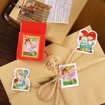 Скрапбукинг Мультяшные этикетки Канцелярские наклейки Наклейки-запечатки с кроликами Декоративные наклейки с кроликами rabbit