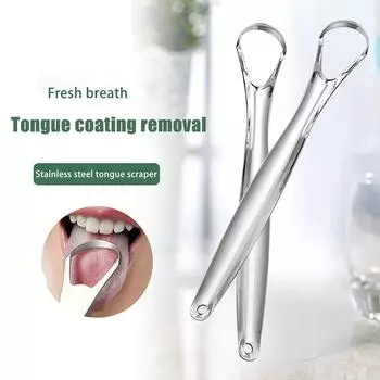 Скребки для языка из нержавеющей стали, очиститель языка для взрослых и детей, портативная щетка для удаления налета с языка, средства личной гигиены полости рта A2