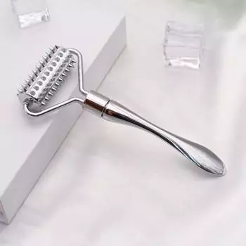 Скребковый ролик Гуа Ша, тонкий лифтинг из цинкового сплава, разглаживает морщины, роликовая маска для лица, шпатель, заостренный массажер, роликовый инструмент для ухода за кожей