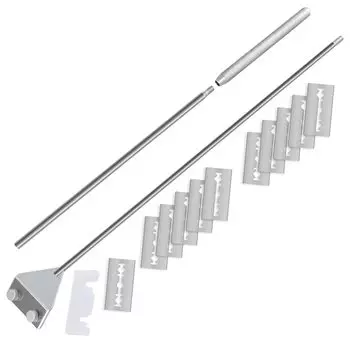 Скребок для аквариума Hzfluo, очиститель аквариума Pro Razor, очиститель мха для аквариума, скребок для чистки мха, очиститель мха 65 см, поставляется с 10 сменными лезвиями