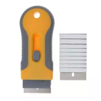 Скребок для бритвы с лезвием, стеклом, керамикой, средством для удаления краски, инструмент для окрашивания окон 11x4.5cm