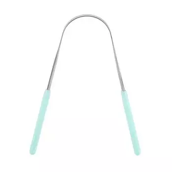 Скребок для чистки языка из нержавеющей стали, инструмент для ухода за полостью рта, инструмент для ухода за неприятным запахом изо рта зелёный