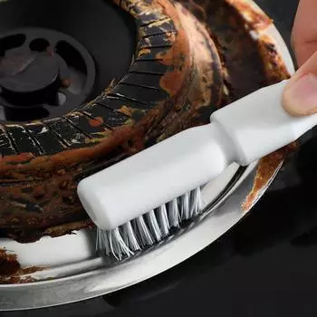 Скребок для чистки с эргономичной нескользящей ручкой, двойной конструкцией головки, жесткими щетинками, 2 дюйма