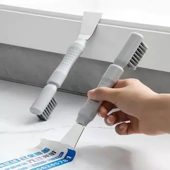 Скребок для чистки с эргономичной нескользящей ручкой, двойной конструкцией головки, прочной щетиной, щеткой для чистки 2 в 1, универсальной лопатой для чистки A