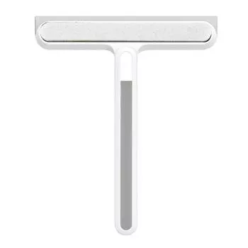 Скребок для чистки стеклянных окон с мягкой губкой и нескользящей пластиковой длинной ручкой, многофункциональный ручной инструмент для чистки синий