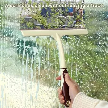 Скребок для душа, скребок для стекла, аксессуары для чистки окон, инструмент для бытовой чистки, устойчивый к ржавчине стеклоочиститель с длинной ручкой для ванной комнаты и кухни розовый