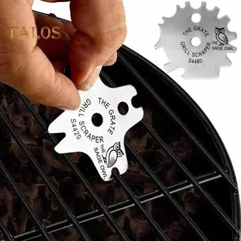 Скребок для гриля для барбекю с длинной ручкой без щетины, сверхмощный инструмент для мытья в посудомоечной машине из нержавеющей стали, инструмент для чистки решеток, принадлежности для барбекю