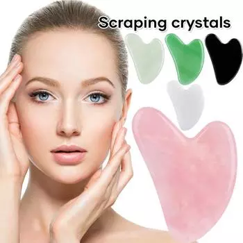 Скребок для гуаши из натурального камня, массажер для шеи, лифтинг лица, удаление морщин, красота и здоровье, розовые инструменты для гуаши для лица чёрный