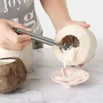 Скребок для кокосовой мякоти, нержавеющая сталь, кокосовый рубанок, кокосовый рубанок, съедобные продукты из кокосового мяса, рубанок для рыбьей чешуи, кухонная утварь