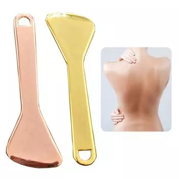 Скребок для кожи Массажная доска Гуаша Пластина Гуаша Массажер для лица и глаз Спа Скребки Инструменты для лица Шеи Спины Тела Ног золотой