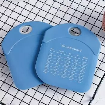 Скребок для крема с мерными эквивалентами, пищевой силиконовый скребок для теста, крема, кухонный гаджет для выпечки, аксессуары синий