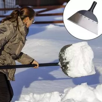 Скребок для льда с плоской лопатой, высокопрочный, нержавеющий, устойчивый к коррозии, широко используемый высокоэффективный скребок для очистки сада, инструмент для прополки 28cm