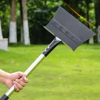 Скребок для льда Yousheng Driveway, плоская лопата со съемной длинной ручкой, прочная лопата для уборки, удаления сорняков для сада, тротуара, пола, льда, снега