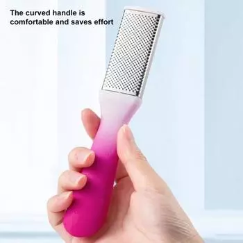 Скребок для ног с градиентной ручкой, для влажного и сухого использования, многоразовый, удобный для ухода за пятками, шлифовальная отшелушивающая щетка для дома розы красного