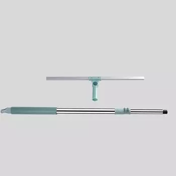 Скребок для пола с телескопической штангой, регулируемой ручкой, силиконовым лезвием, водяной метлой для 35cm зелёный