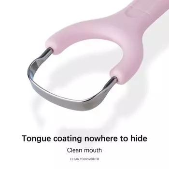 Скребок для языка из нержавеющей стали, очиститель языка от запаха, открывающаяся ручка, U-образный открытый скребок для языка, чистка полости рта