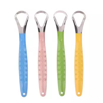 Скребок для языка из нержавеющей стали, очистители для гигиены полости рта, скребок для языка, зубная щетка, щетка для чистки языка зелёный