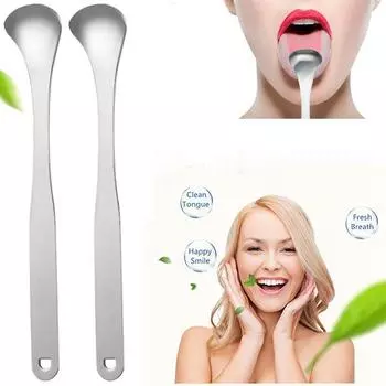 Скребок для языка в форме ложки, очиститель для свежего дыхания, зубная щетка для языка с покрытием