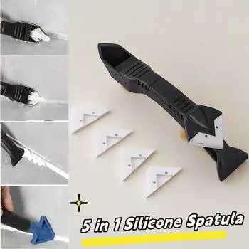 Скребок для силикона 5 в 1, скребок для клея, обрезка, клей для стекла, удаление остатков клея со швов, многофункциональный инструмент для красоты швов