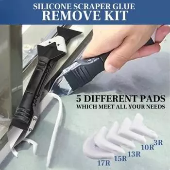 Скребок для силикона, инструмент для заделки швов, набор для нанесения герметика, аппликатор для затирки швов плитки, инструмент для удаления цементного герметика для окон и дверей 3 in1