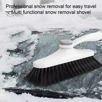 Скребок для снега Скребок для льда Удобная телескопическая штанга без царапин Лопата для снега 3 в 1 для быстрой уборки снега Зимние принадлежности для автомобиля серый