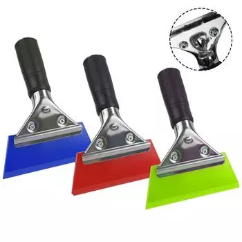 Скребок для снятия пленки со стекол автомобиля, инструмент для тонировки стекла, лобового стекла, пластиковый стеклоочиститель, наклейка для укладки, карточка-аксессуар, скребок с соединением из нержавеющей стали Style 2 синий