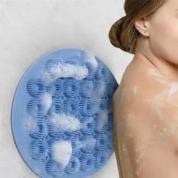 Скребок для спины для ног, силиконовая массажная подушка для ванны, нескользящий коврик для душа, массажная щетка для спины, силиконовый инструмент для мытья ног, инструмент для чистки тела, купальный инструмент синий