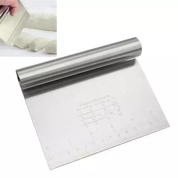 Скребок для теста и печенья из нержавеющей стали, резак для пиццы, измельчитель с мерной шкалой, универсальный нож для сепаратора хлеба для торта, весы