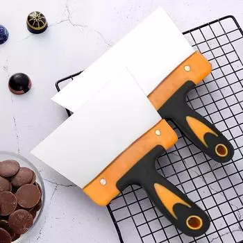 Скребок для теста из нержавеющей стали, нож для пиццы, скребок для торта, кондитерские изделия, кухонные принадлежности для выпечки, шпатель для покрытия шоколадом, новый
