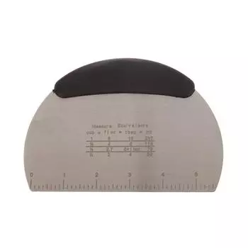 Скребок для теста из нержавеющей стали с измерительной шкалой, нож для теста для хлеба, пиццы, кондитерских изделий, нож для теста, кухонные гаджеты для выпечки чёрный