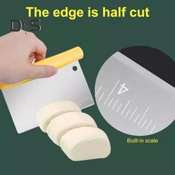 Скребок для теста из нержавеющей стали с весами, резак для выпечки хлеба, пиццы, тортов, хлеба и кондитерских изделий, разделитель теста для домашних пекарей черный белый
