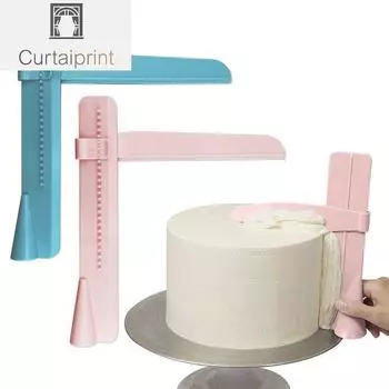 Скребок для торта, регулируемый разглаживающий скребок, шпатели для помадки, разглаживающие края торта, инструменты для украшения крема, кухонные инструменты для выпечки синий