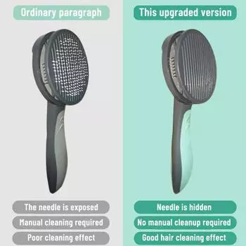 Скребок для волос из нержавеющей стали, уменьшает выпадение волос, улучшает циркуляцию крови, самоочищается, нескользящий, инструмент для ухода за домашними животными, щетка для шерсти домашних животных