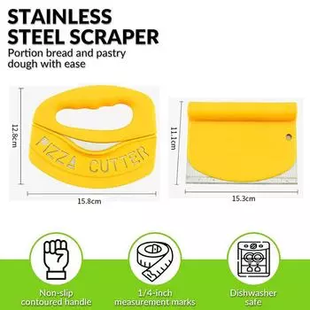 Скребок для выпечки из нержавеющей стали, резак для теста и скребок, измельчитель продуктов, резак для пиццы, многоцелевые кухонные гаджеты