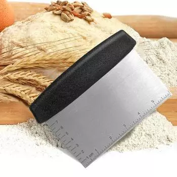 Скребок и измельчитель из нержавеющей стали для кухни, кондитерских изделий, металлический резак для теста, разглаживатель для глазури, скребок для украшения тортов, измельчитель теста чёрный