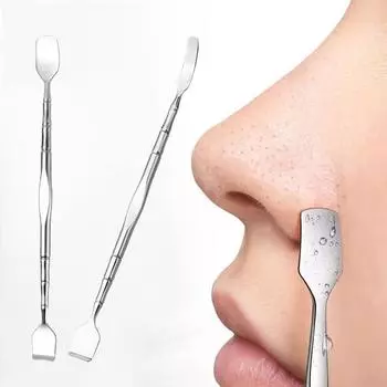 Скребок из нержавеющей стали для удаления черных точек и косметический инструмент для очищения пор лица, массажа и косметической лопатки Flat head