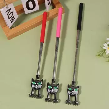 Скребок из нержавеющей стали в форме кошки, удобный выдвижной массажер для снятия зуда, расслабляющий массаж тела красный