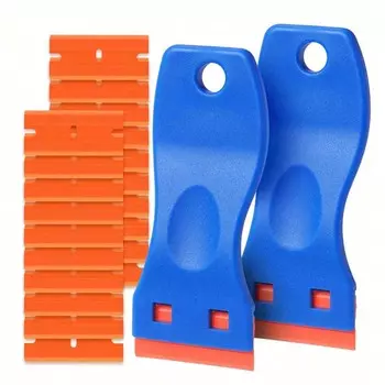 Скребок с пластиковыми лезвиями, скребок для очистки напольной плиты, этикеток и наклеек на автомобильное стекло