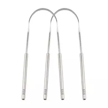 Скребок Высококачественный скребок для языка из нержавеющей стали, очиститель свежего дыхания, чистая зубная щетка для языка с покрытием, инструмент для ухода за полостью рта