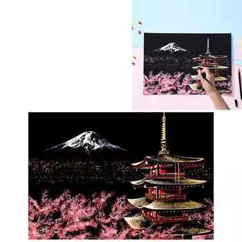 Скретч-доска для самостоятельного ночного видения для взрослых с набором инструментов Скретч-арт-игрушка для рисования A