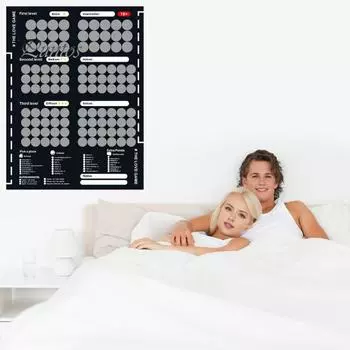 Скретч-постер ко Дню святого Валентина для пар 100 позиций для свиданий Приключения перед сном Идеи для свиданий Плакат на годовщину чёрный