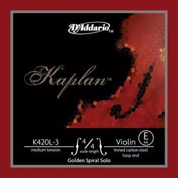 Скрипичная струна Kaplan Golden Spiral Solo E струна петля конец D Addario K420L-3 4/4 []